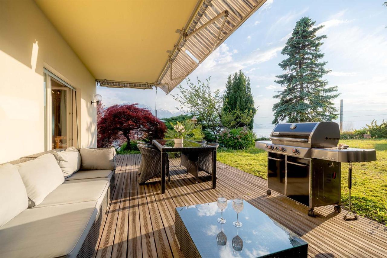 Ground Floor Rooms With Stunning Lake View & Garden Access Montreux Exteriör bild